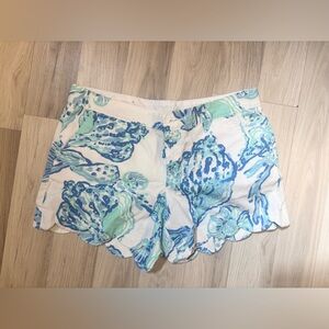 Lilly Pulitzer Blue and Green Buttercup Shorts